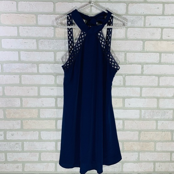 Lulu’s Anyway Shape or Form Navy Halter Dress Size S - Picture 3 of 9
